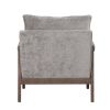 Mid-Century Modern Velvet Accent Chair,Leisure Chair with Solid Wood and Thick Seat Cushion for Living Room,Bedroom,Studio,Grey