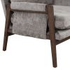 Mid-Century Modern Velvet Accent Chair,Leisure Chair with Solid Wood and Thick Seat Cushion for Living Room,Bedroom,Studio,Grey